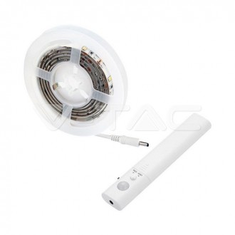 V-TAC LED pásek s pohybovým senzorem 1M 2,4W (4XAAA)-VT-8082 Barevná teplota (К): denní bílá