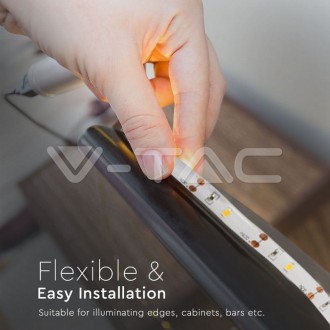 V-TAC LED pásek s pohybovým senzorem 1M 2,4W (4XAAA)-VT-8082 Barevná teplota (К): denní bílá