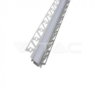 Hliníkový profil pro LED pásky- mléčně bílá-sada 2000mm-VT-8104-V-TAC SKU3362