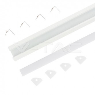 Hliníkový profil pro led pásky-bílé pouzdro 2000 x 19 x 19mm,VT-8114W,V-TAC,SKU3364 SKU3364