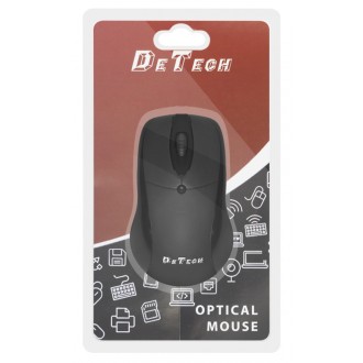DeTech Optická drátová myš - černá