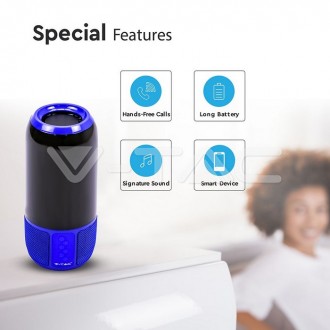 V-TAC BLUETOOTH reproduktor s RGB+W-modrý-VT-7456 SKU8569