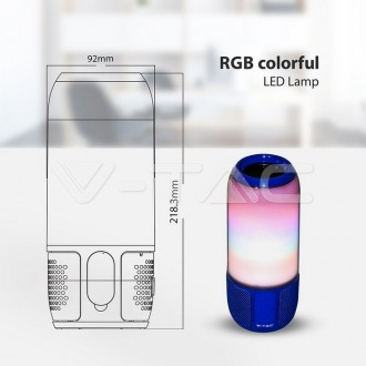 V-TAC BLUETOOTH reproduktor s RGB+W-modrý-VT-7456 SKU8569