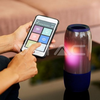 V-TAC BLUETOOTH reproduktor s RGB+W-modrý-VT-7456 SKU8569