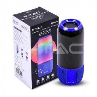 V-TAC BLUETOOTH reproduktor s RGB+W-modrý-VT-7456 SKU8569
