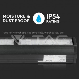 V-TAC LED Lineární průmyslové světlo-100W-6400K-120lm/W-Černé