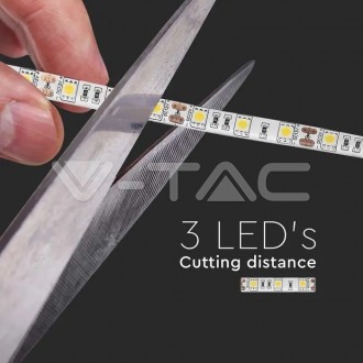 V-TAC LED pásek 11W-12V-SMD 5050-5m-VT-5050-IP65 Barevná teplota (К): Teplá bílá 3000K VT-5050-60