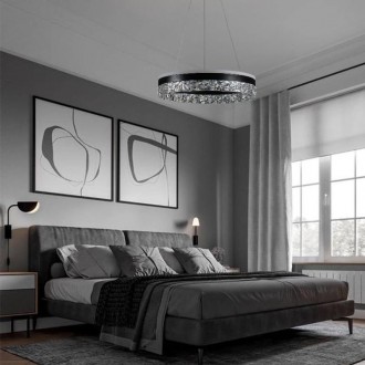 NEDES - LED luxusní závěsné křišťálové svítidlo s dálkovým ovladačem 80W - TA2301/B