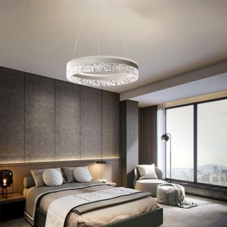 NEDES - LED luxusní závěsné křišťálové svítidlo s dálkovým ovladačem 80W - TA2301/W