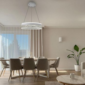 NEDES - LED luxusní závěsné křišťálové svítidlo s dálkovým ovladačem 90W - TA2300/W