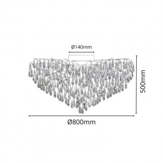 NEDES - Luxusní stropní křišťálový lustr 12 x G9 - CA061/800C