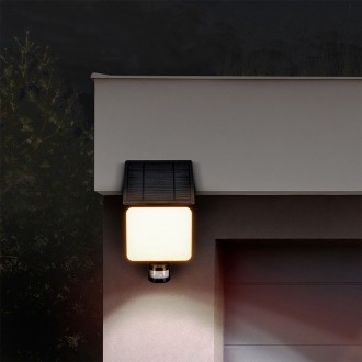 Solight LED solární osvětlení se senzorem, 11W, 1200lm, 3 CCT, Li-Ion, černá