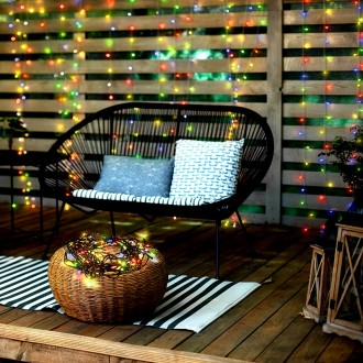 Solight LED venkovní vánoční řetěz, 300 LED, 30m, přívod 5m, 8 funkcí, časovač, IP44, vícebarevný