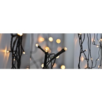 Solight LED venkovní vánoční řetěz, 400 LED, 20m, přívod 5m, 8 funkcí, IP44, teplá bílá