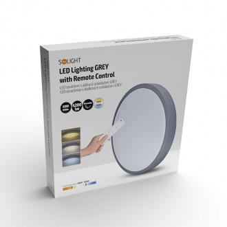 Solight LED osvětlení s dálkovým ovladačem Grey, 60W, 4200lm, 49cm, změna chromatičnosti, stmívatelné