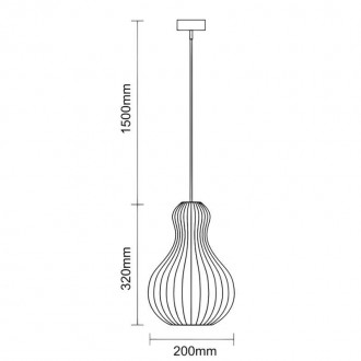 NEDES - Závěsný lustr z masivního dřeva E27 / 200 - WRE111