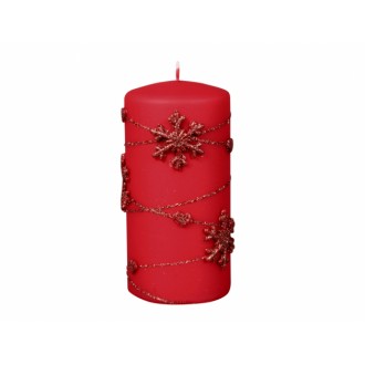 Svíčka SNOWFLAKES VÁLEC vánoční d7x14cm