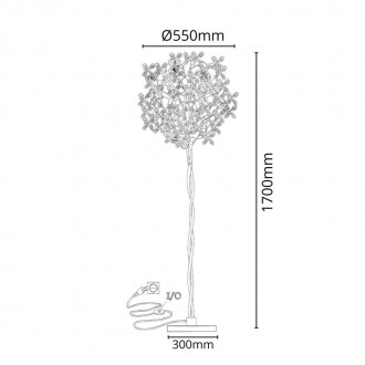 NEDES - Luxusní křišťálová stojací lampa 5 x G9 - CA032/F