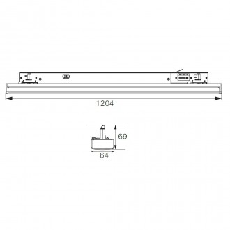 T-led - Lištové LED svítidlo TRITO LT120B 120° 54W černé Barva krytu: Černá, Varianta: Teplá bílá, Barva_Svetla: Teplá bílá