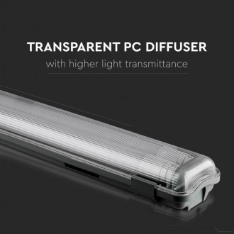 V-TAC Sada LED vodotěsné svítidlo IP65 trubice 2 x 22W  4000K denní bílá