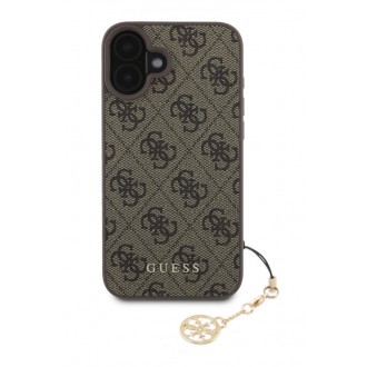 Guess 4G Charm Zadní Kryt pro iPhone 16 Tone on Tone Brown