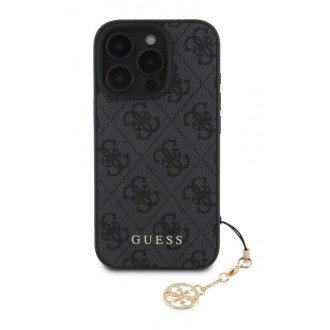 Guess 4G Charm Zadní Kryt pro iPhone 16 Pro Tone on Tone Grey