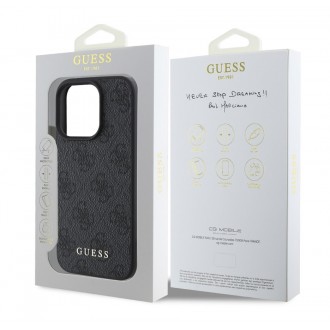 Guess 4G Charm Zadní Kryt pro iPhone 16 Pro Tone on Tone Grey
