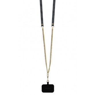 Guess PU 4G Strass Triangle Metal Logo Zadní Kryt + Crossbody Popruh pro iPhone 16 Pro Black