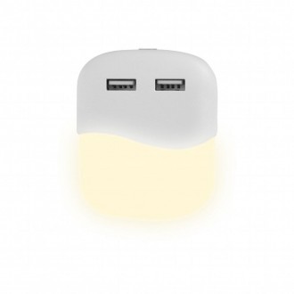 V-TAC LED noční světlo se senzorem 0.4W-10LM-2XUSB-hranaté SKU508