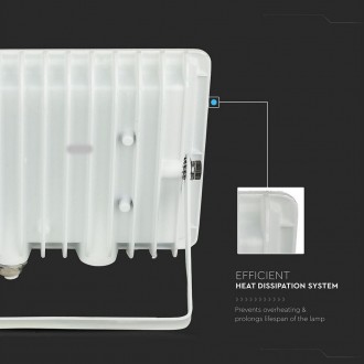 V-TAC Venkovní LED Reflektor 50W 4000K IP65 4300 lm Samsung bílý Barevná teplota (К): Denní bílá 4000K