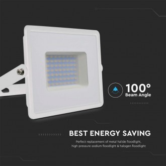 V-TAC Venkovní LED Reflektor 50W 4000K IP65 4300 lm Samsung bílý Barevná teplota (К): Denní bílá 4000K