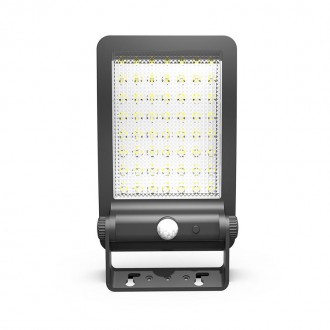 NEDES - LED černé vnejší solární svítidlo se senzorem 5W / 4000K - LS024