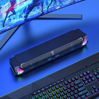 DeTech Onikuma L1 reproduktory - 2x5W, USB, RGB, Černá