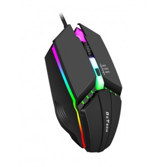 DeTech D5 drátová herní myš - Optická, Černá
