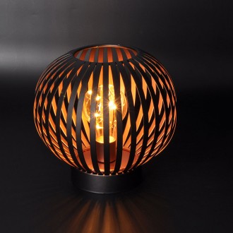 Solight kovová kulatá lucerna se žárovkou s micro LED, teplá bílá, měděná, 3xAA, 19cm