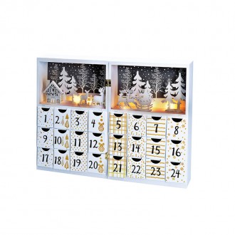 Solight LED adventní kalendář - kniha, 8x LED, 40x30cm, 2x AAA Stupeň krytí (IP): IP20