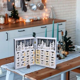 Solight LED adventní kalendář - kniha, 8x LED, 40x30cm, 2x AAA Stupeň krytí (IP): IP20