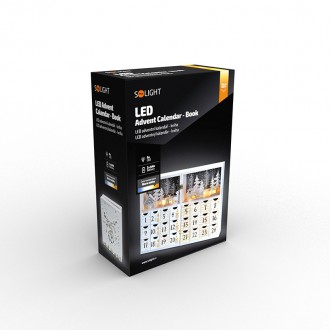 Solight LED adventní kalendář - kniha, 8x LED, 40x30cm, 2x AAA Stupeň krytí (IP): IP20