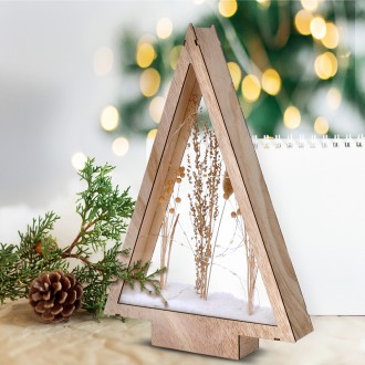 Solight LED dřevěná vánoční dekorace, zasněžené zimní květiny, 37cm, 2x AA Stupeň krytí (IP): IP20