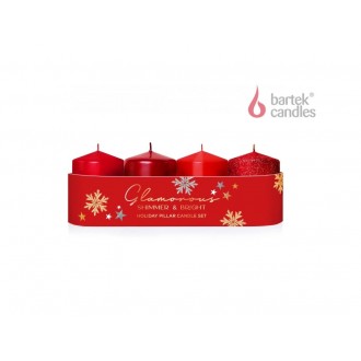 Svíčky Sloupky GLAMOROUS červený mix Bartek Candles
