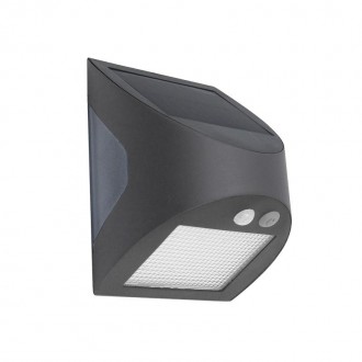 NEDES - LED šedé nástěnné solární svítidlo 3W / 3000K / 4000K - LS225