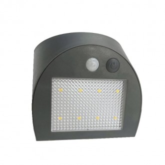 NEDES - LED šedé nástěnné solární svítidlo 3W / 3000K / 4000K - LS225