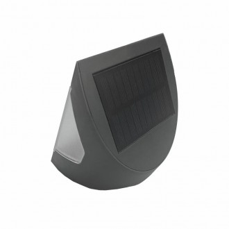 NEDES - LED šedé nástěnné solární svítidlo 3W / 3000K / 4000K - LS225