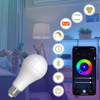 NEDES - LED žárovka WIFI 15W - A60 / E27 / CCT + RGB - ZLS535W