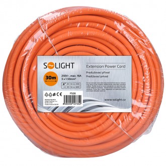 Solight prodlužovací přívod - spojka, 1 zásuvka, 30 m, 3 x 1,5mm2, oranžová Stupeň krytí (IP): IP20