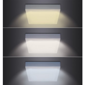 Solight LED mini panel CCT, přisazený, 12W, 900lm, 3000K, 4000K, 6000K, čtvercový Barevná teplota (К): 3000-6000 K, Stupeň krytí (IP): IP20