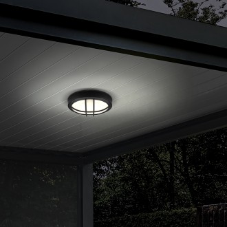 Solight LED venkovní osvětlení kulaté s mřížkou, 13W, 910lm, 4000K, IP65, 17cm, černá Barevná teplota (К): 4000 K, Stupeň krytí (IP): IP65+