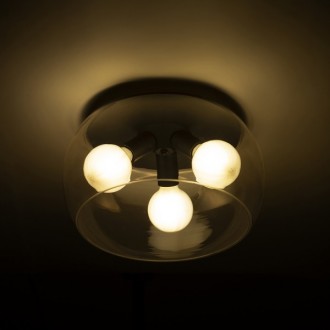 Rendl - AMANDA stropní matná černá čiré sklo 230V LED E27 3x15W Barva/Materiál: čiré sklo, Barva: Černá