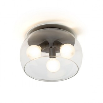 Rendl - AMANDA stropní matná černá čiré sklo 230V LED E27 3x15W Barva/Materiál: kouřové sklo, Barva: Černá