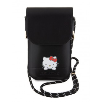 Hello Kitty PU Leather Daydreaming Logo Taška na Telefon - černá